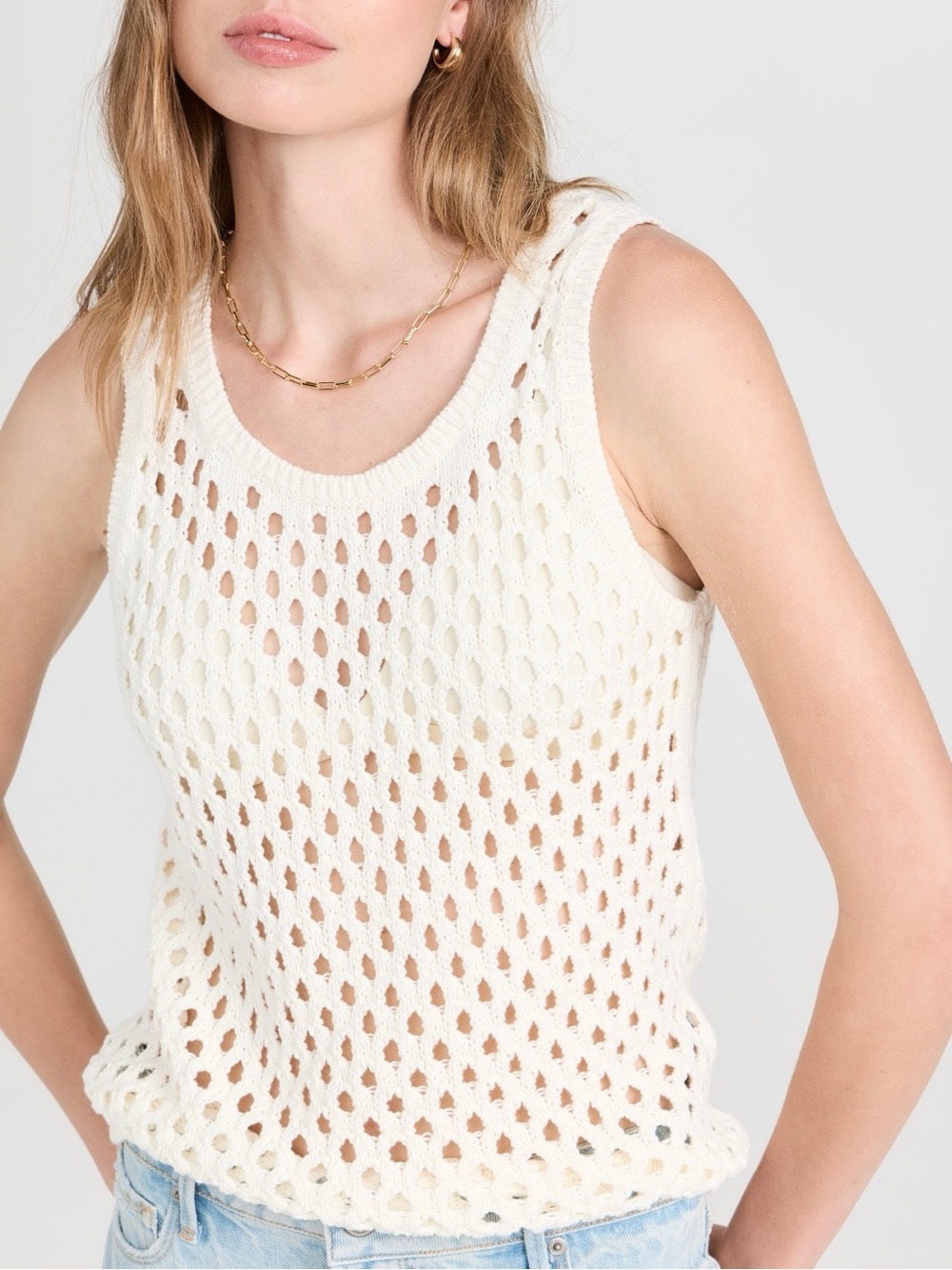 Madewell Open-Weave Cream Tank Top